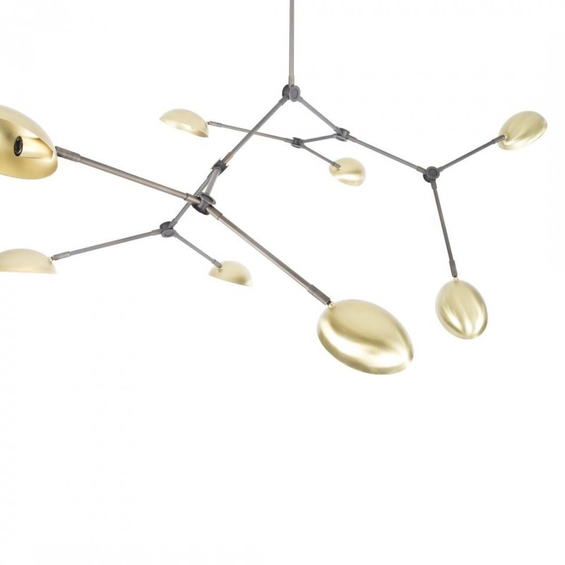 Candelabru cu 8 becuri din alama Drop Brass